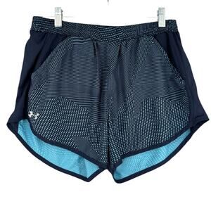 Under Armour Blue Fly By 2.0 Geometric‎ Pattern Athletic Running Shorts Small